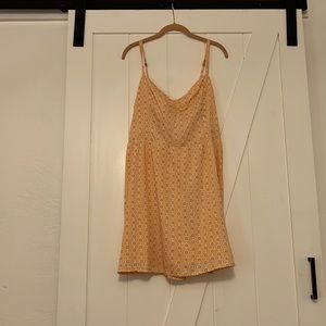 Hollister- orange L sundress - flower power style with back tie